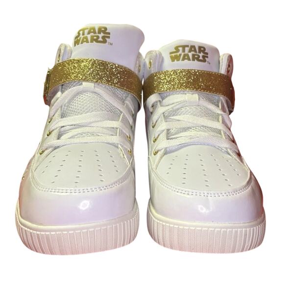 NWT Star Wars REY White Gold Hi Top Skechers Sneakers Athletic Shoes Size 6 M 8W - Picture 5 of 12